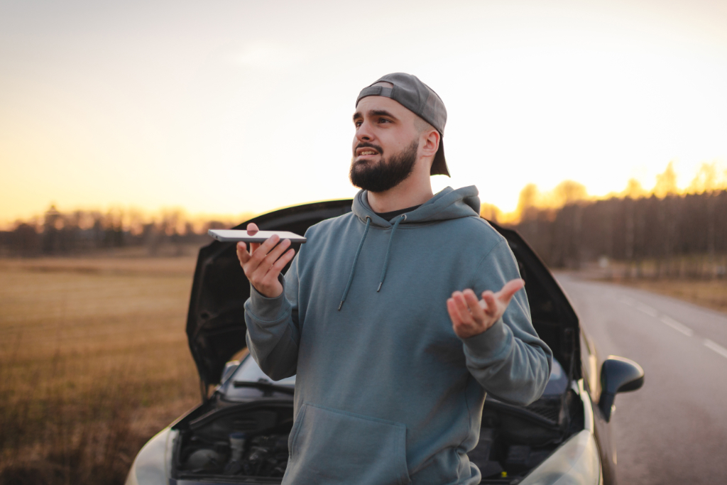 Om en tvist har uppstått - kille som ringer och har fått motorstopp